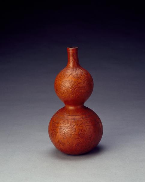 匏制龙凤人物图葫芦式瓶