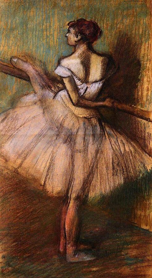 Dancer at the Barre - circa 1884-1888 - Private collection - pastel