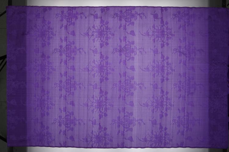 藕荷色菊花海棠蝶纹罗