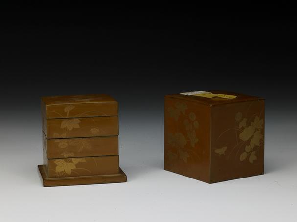 成份文具-紫漆描金方套盒