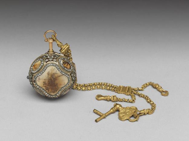 嵌料石玛瑙怀表