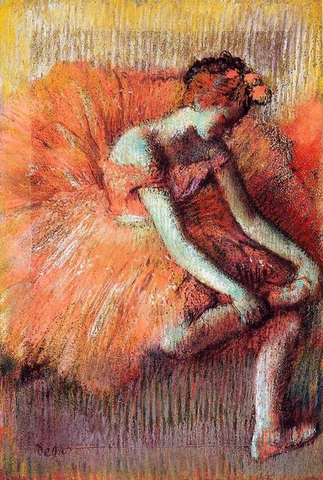 Dancer Adjusting Her Sandel - circa 1896 - Private collection - pastel
