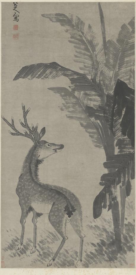 蕉鹿图轴