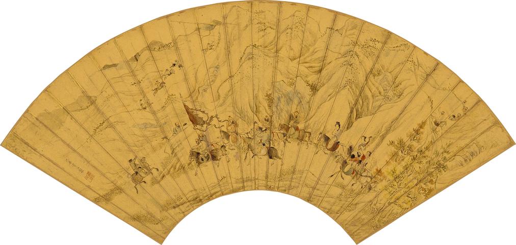 文姬归汉图扇面