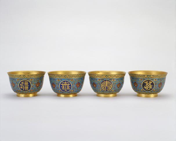 掐丝珐琅万寿无疆碗