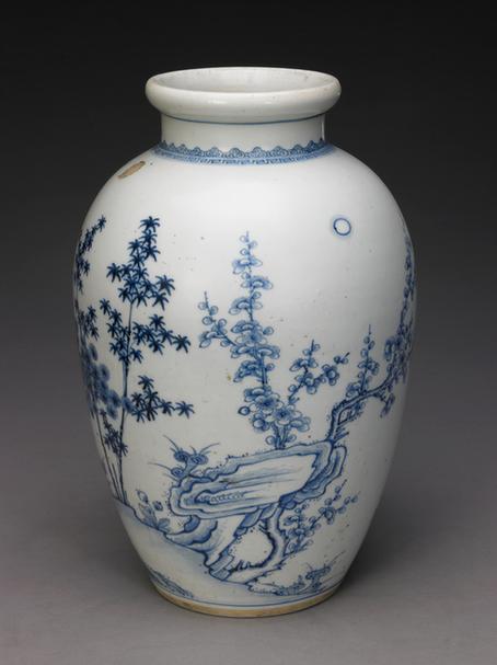 青花梅竹纹太白坛