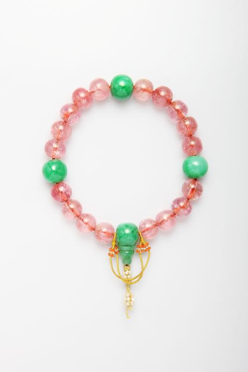 碧玺带翠饰十八子手串