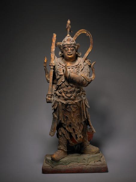 木雕金漆韦驮像