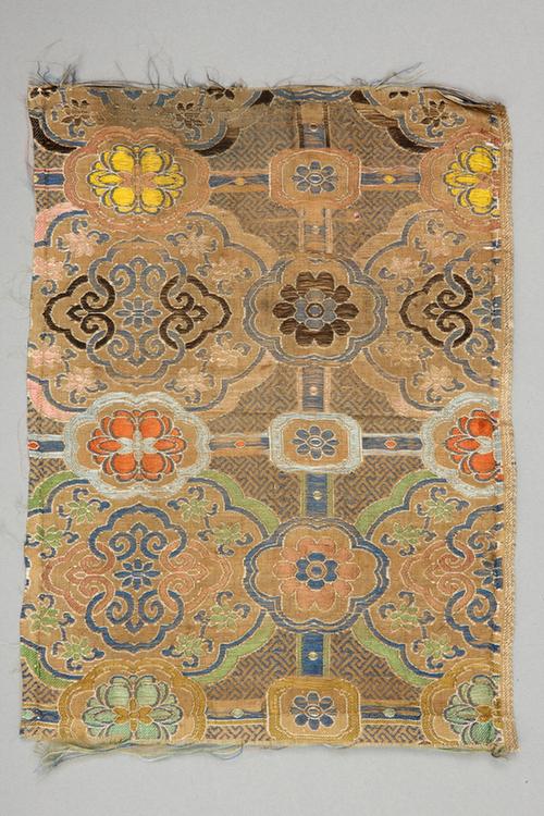 驼色地四合如意天华锦画袱拆片