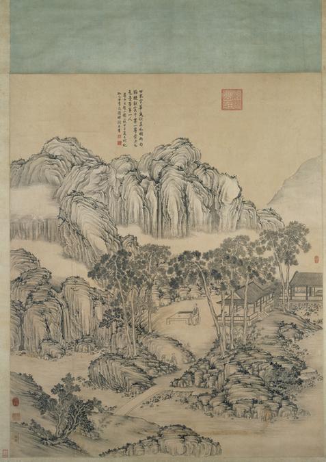 乾隆皇帝松荫消夏图轴