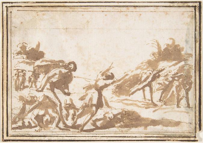 Francesco Allegrini--Unidentified Scene Figures in a Landscape