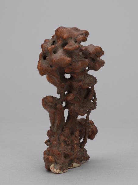 竹根雕松下高士山子