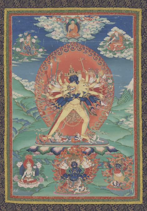 清人时轮王佛像轴