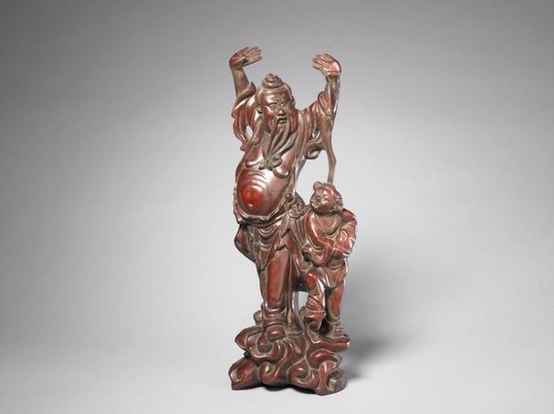 枣木雕八仙-汉钟离