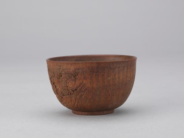 艺仙款竹刻山水人物诗词杯