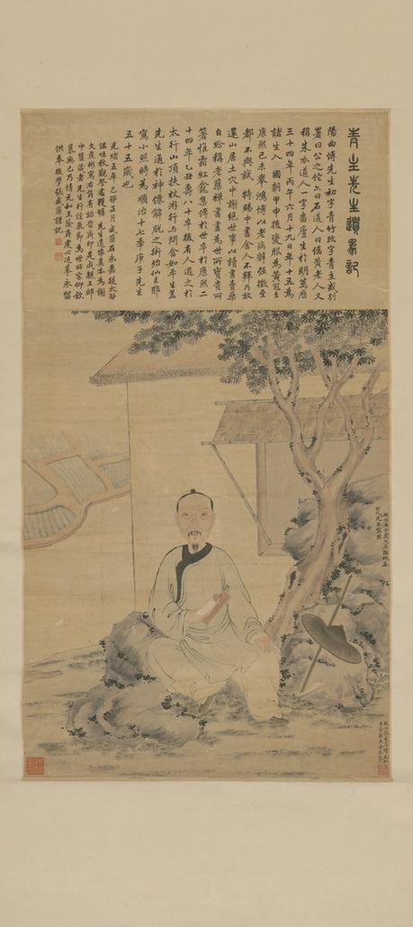 摹谢彬画傅山像轴