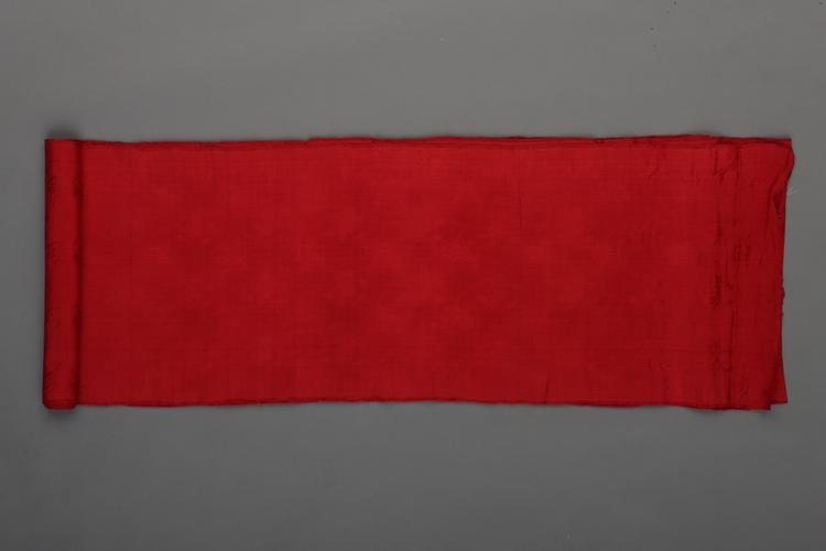 枣红色菊花墩兰纹绉绸