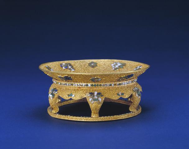 金累丝嵌松石盘