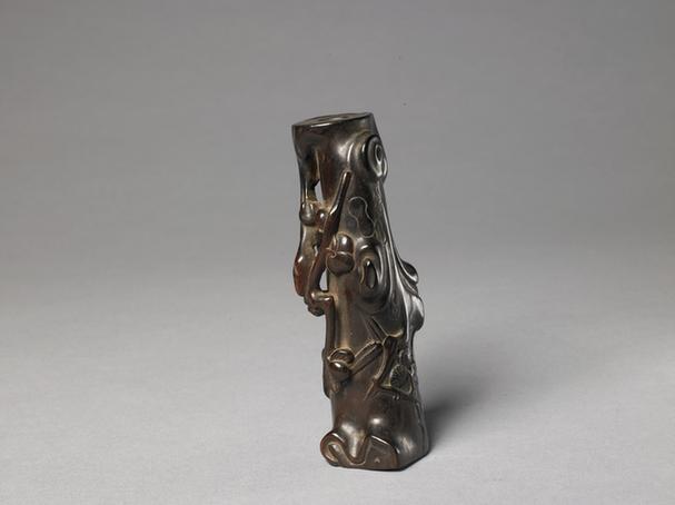 紫檀雕岁寒三友纹花插