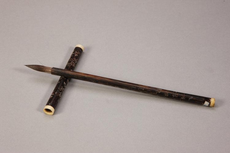 各式御制花卉诗管紫毫笔-棕竹管翠梅花诗笔