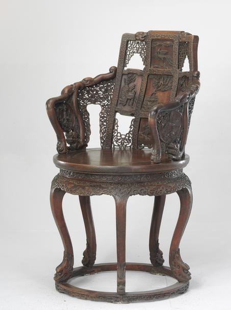 紫檀木雕花纹椅