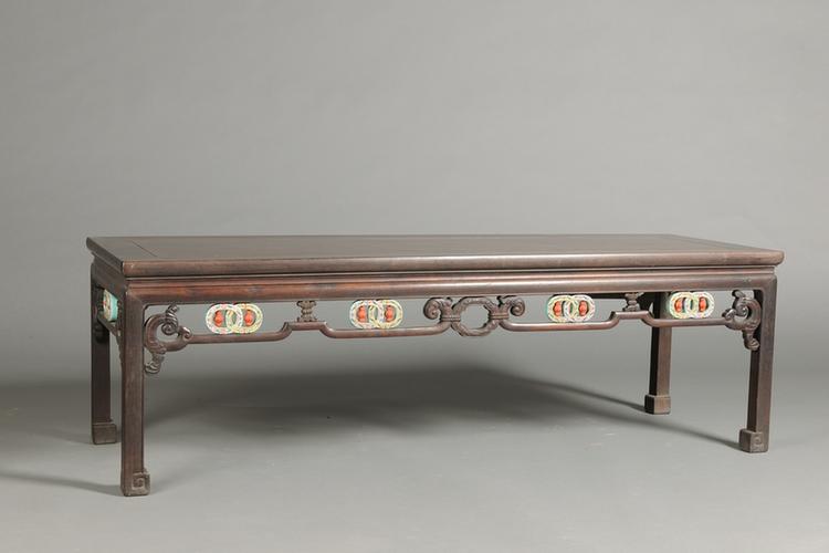 紫檀木嵌瓷炕几