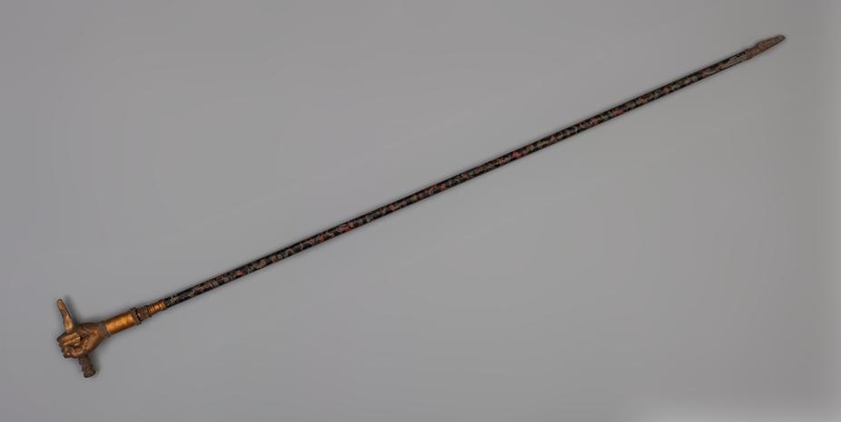 木黑漆彩画云蝠纹杆金漆权柄在手