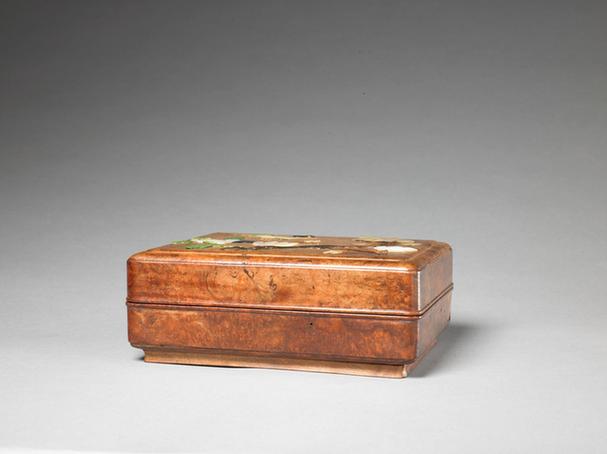 桦木百宝嵌花鸟纹长方盒