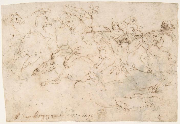 attributed to Francesco Allegrini--Cavalry Engagement 2