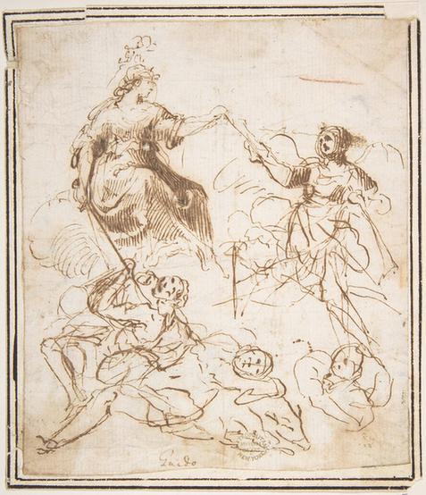 attributed to Francesco Allegrini--Group of Five Allegorical Figures