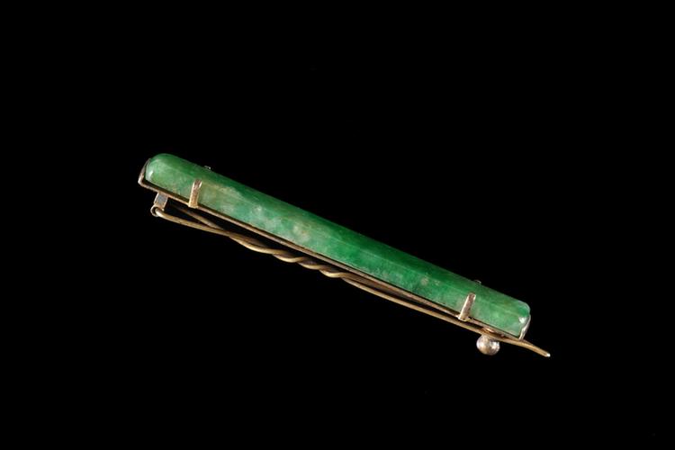 银镀金镶翠发夹