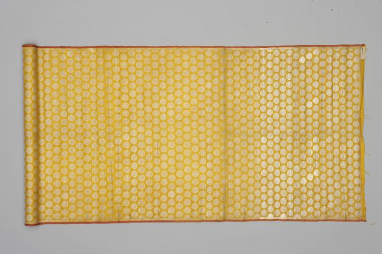 黄色银朵花纹回回绸