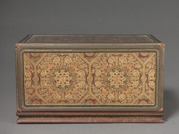 填漆锦纹长方盒