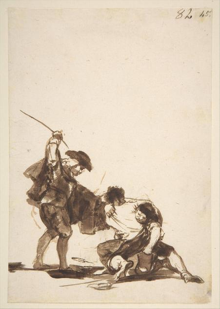 Goya--A Man Interfering in a Street Fight, from Images of Spain Album