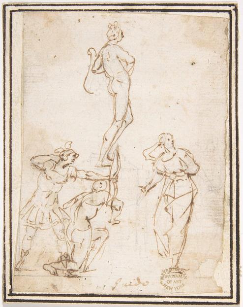 attributed to Francesco Allegrini--Four Figures Studies, One of a Standing Archer