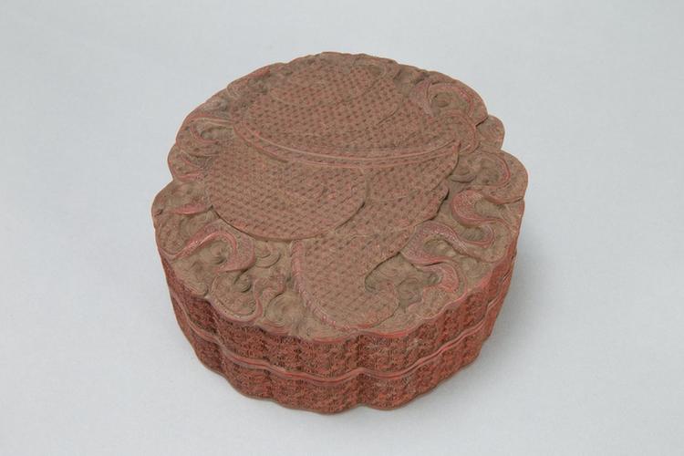 剔红螺纹铜里圆盒