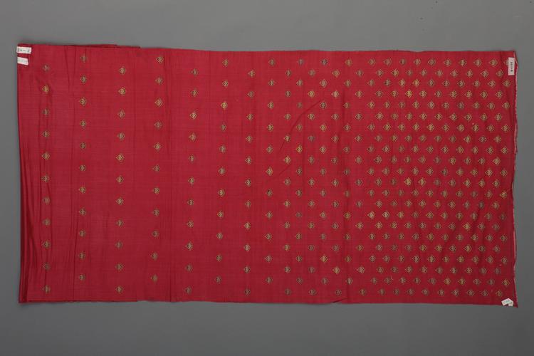 紫红色玉磬纹回回织金绸