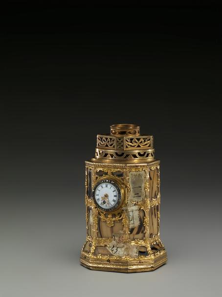 铜镀金嵌玛瑙灯表