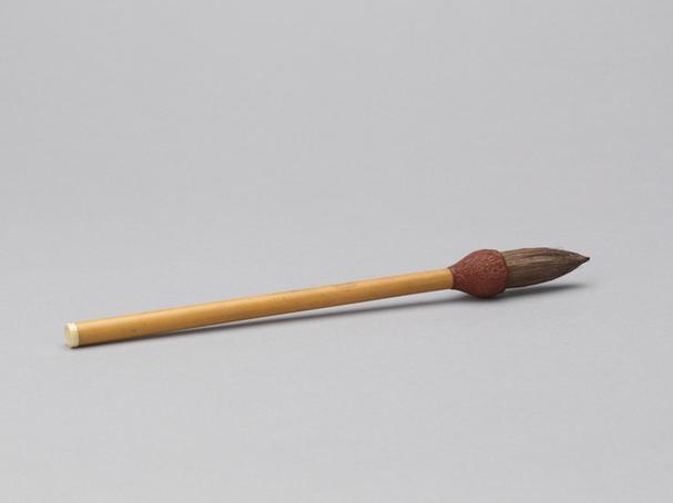 竹管剔红斗紫毫提笔