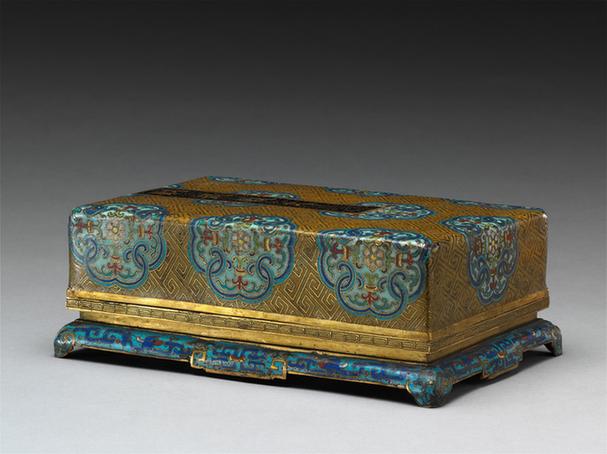 掐丝珐琅团花锦纹长方匣