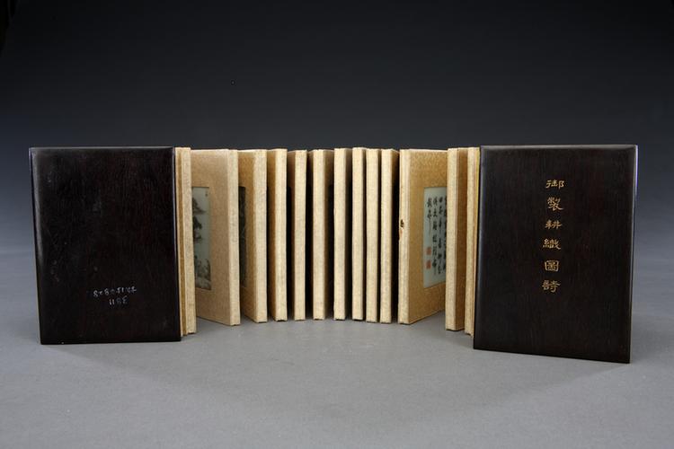 墨彩《耕织图》瓷板书