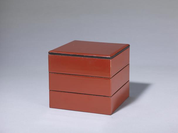 黑漆描金缠枝莲团锦纹三层长方提匣