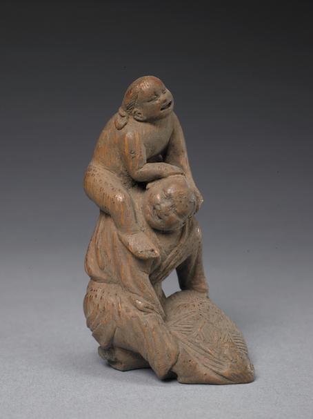 竹雕和合二仙像