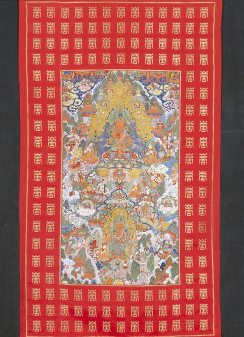 满绣弥勒佛像轴