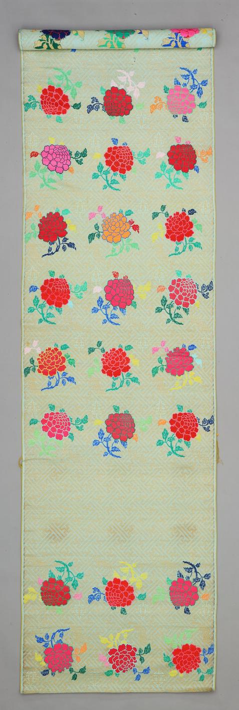 湖色富贵万寿纹妆花缎