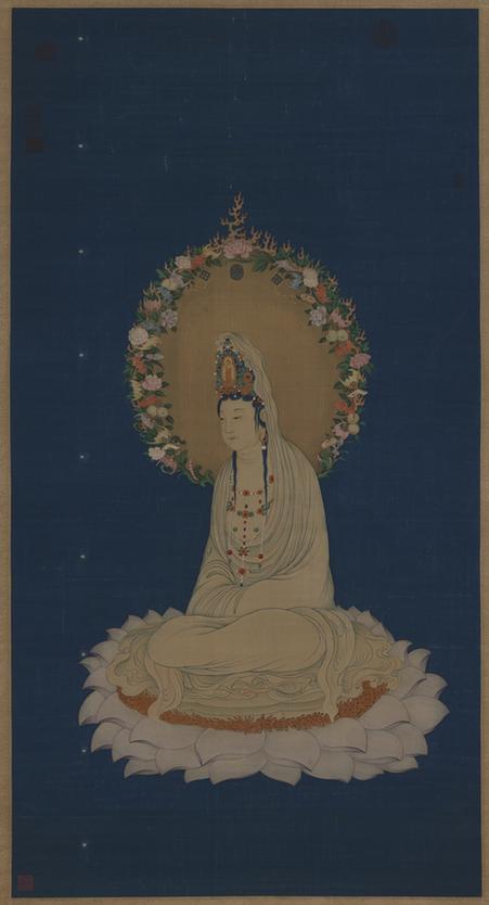 莲座大士像轴