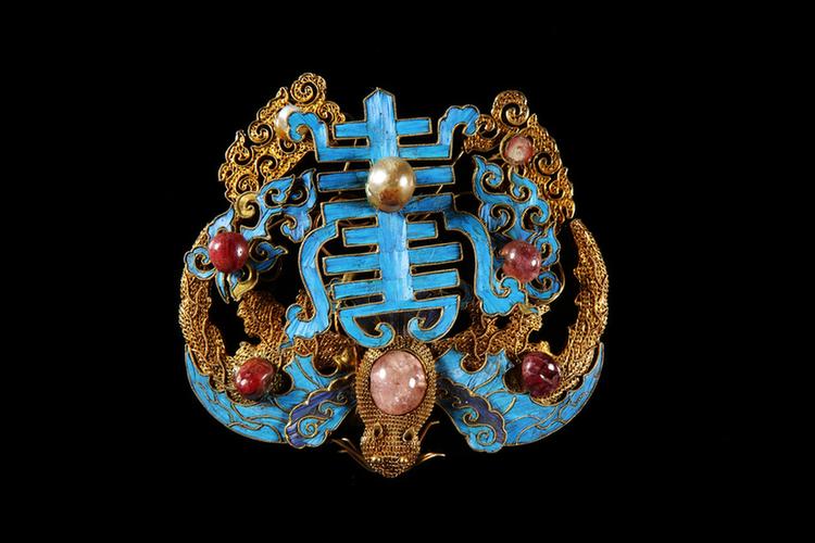 银镀金福寿纹簪