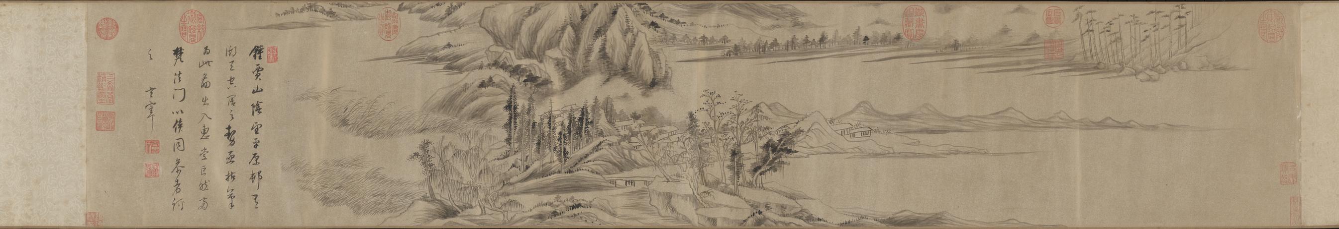 钟贾山阴望平原村景图卷