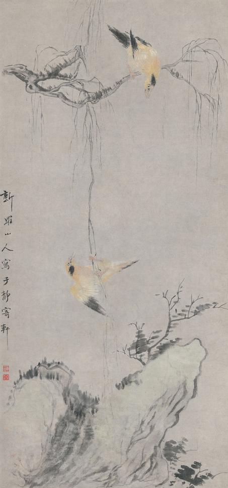 黄鹂垂柳图（浅色）