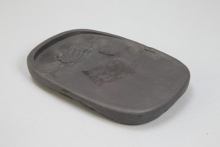 端石雕瓜椭圆砚